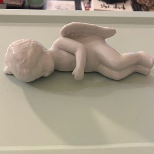 Vintage porcelain Serene White Angel Sculpture shelf sitter
